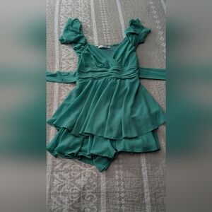 Altar'd State Teal Smocked Top